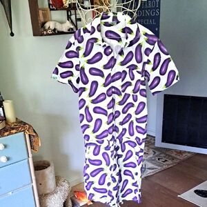 Zesties Eggplant Romper playsuit, M